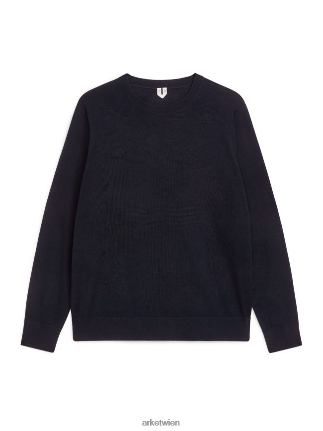 ARKET Feinstrickpullover aus Merinowolle Dunkelblau Männer 8RF08T1195 Kleidung