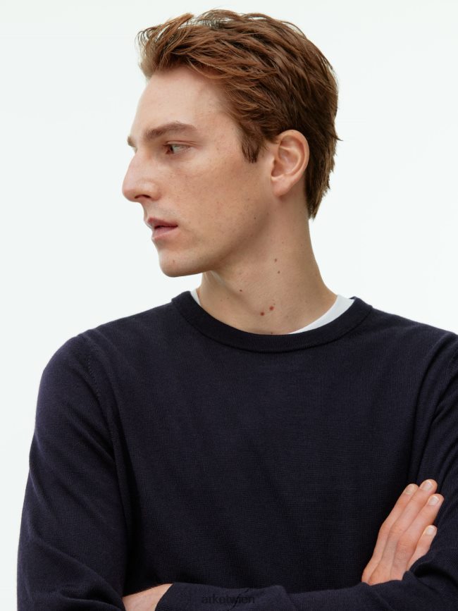 ARKET Feinstrickpullover aus Merinowolle Dunkelblau Männer 8RF08T1195 Kleidung