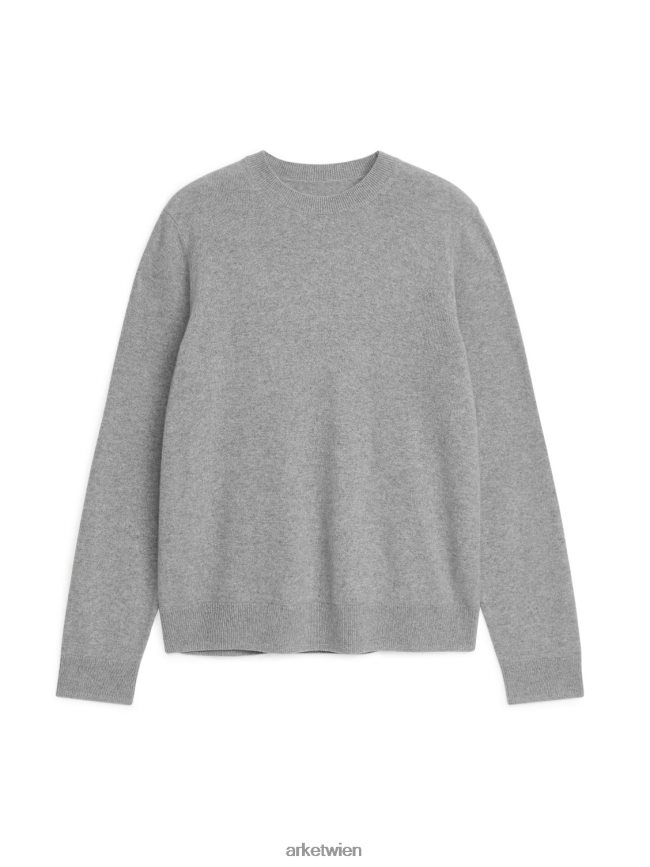 ARKET Kaschmirpullover graue Melange Männer 8RF08T1182 Kleidung