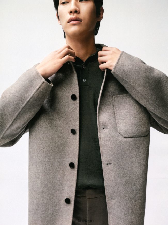 ARKET Merino-Polopullover dunkelgrün Männer 8RF08T1047 Kleidung