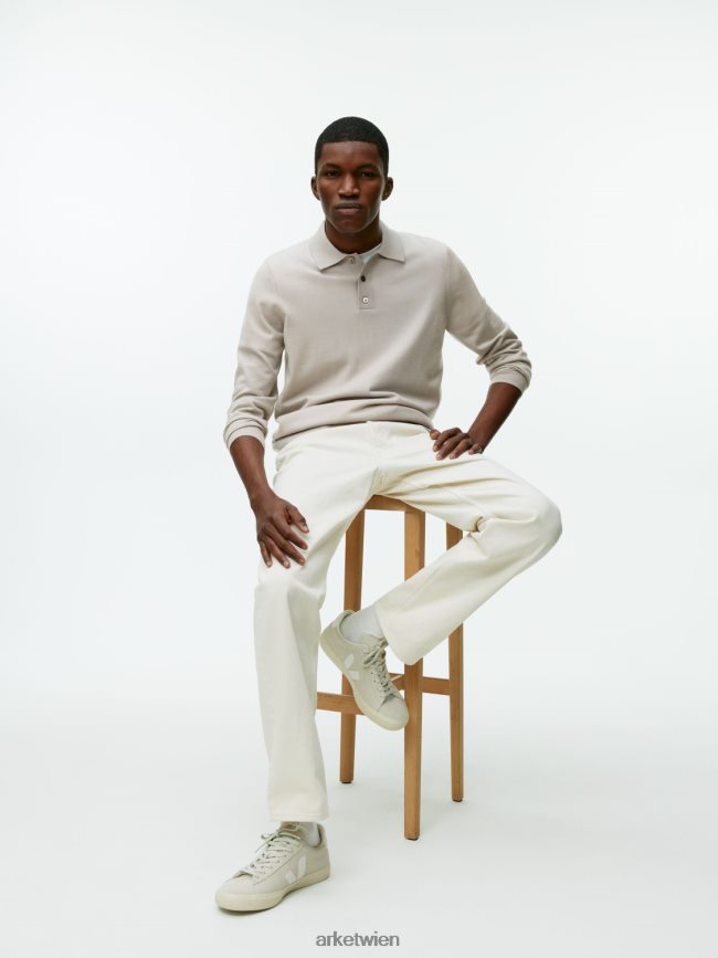 ARKET Merino-Polopullover leichter Maulwurf Männer 8RF08T1048 Kleidung