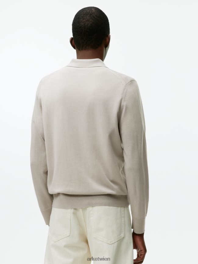 ARKET Merino-Polopullover leichter Maulwurf Männer 8RF08T1048 Kleidung
