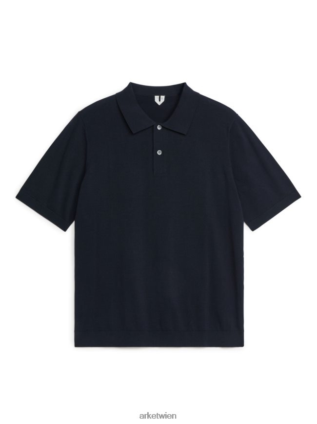 ARKET Poloshirt aus Baumwolle und Seide Dunkelblau Männer 8RF08T1046 Kleidung