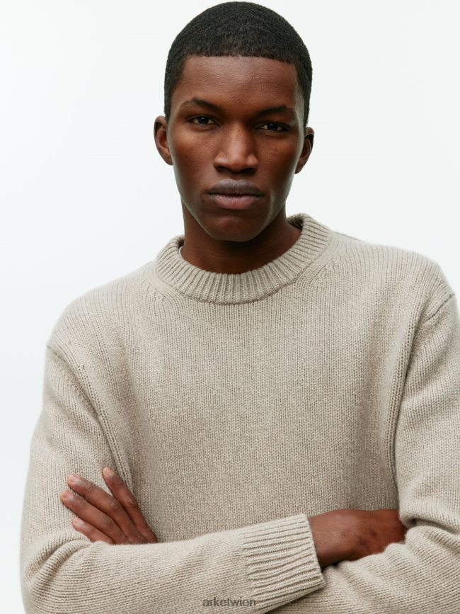 ARKET Pullover aus schwerer Wolle Beige-Melange Männer 8RF08T1191 Kleidung