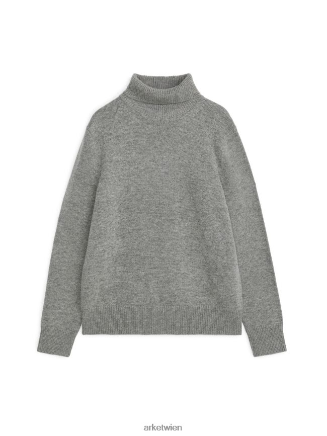 ARKET Rollkragenpullover aus Merinowolle grau Männer 8RF08T1194 Kleidung