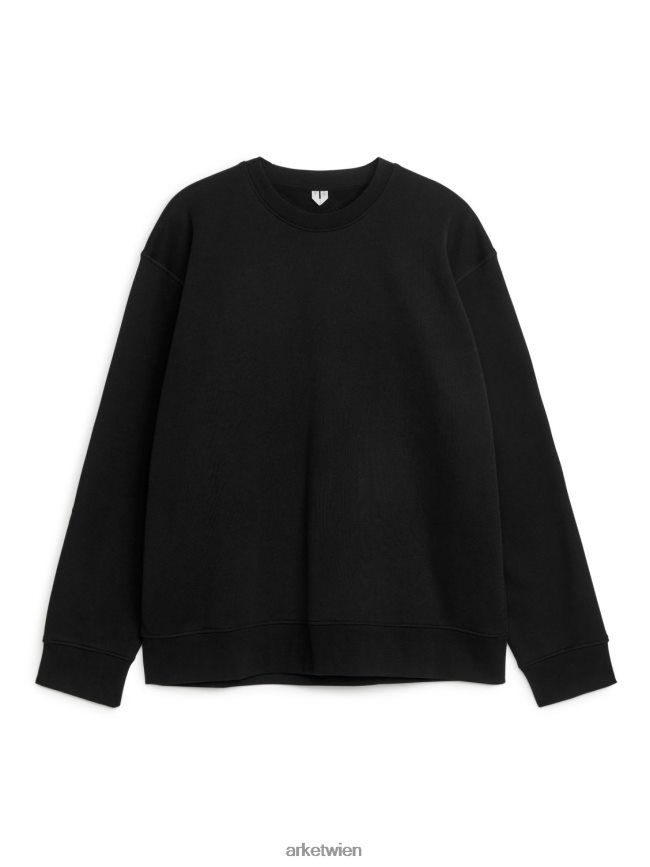 ARKET Lässiges Frottee-Sweatshirt Schwarz Männer 8RF08T919 Kleidung