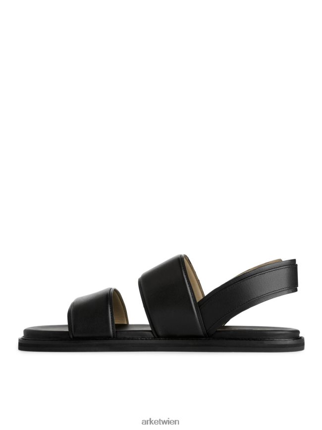 ARKET Ledersandalen mit Schnalle Schwarz Männer 8RF08T1271 Schuhwerk