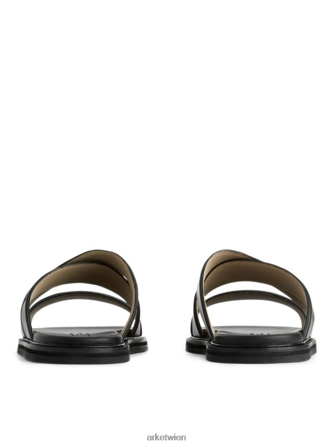 ARKET Slide-Sandalen aus Leder Schwarz Männer 8RF08T1272 Schuhwerk