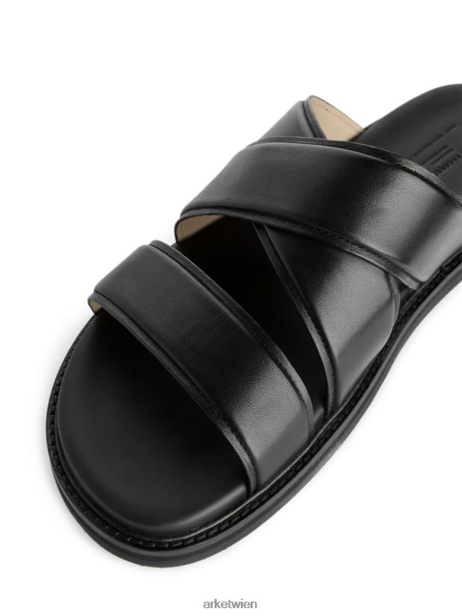 ARKET Slide-Sandalen aus Leder Schwarz Männer 8RF08T1272 Schuhwerk