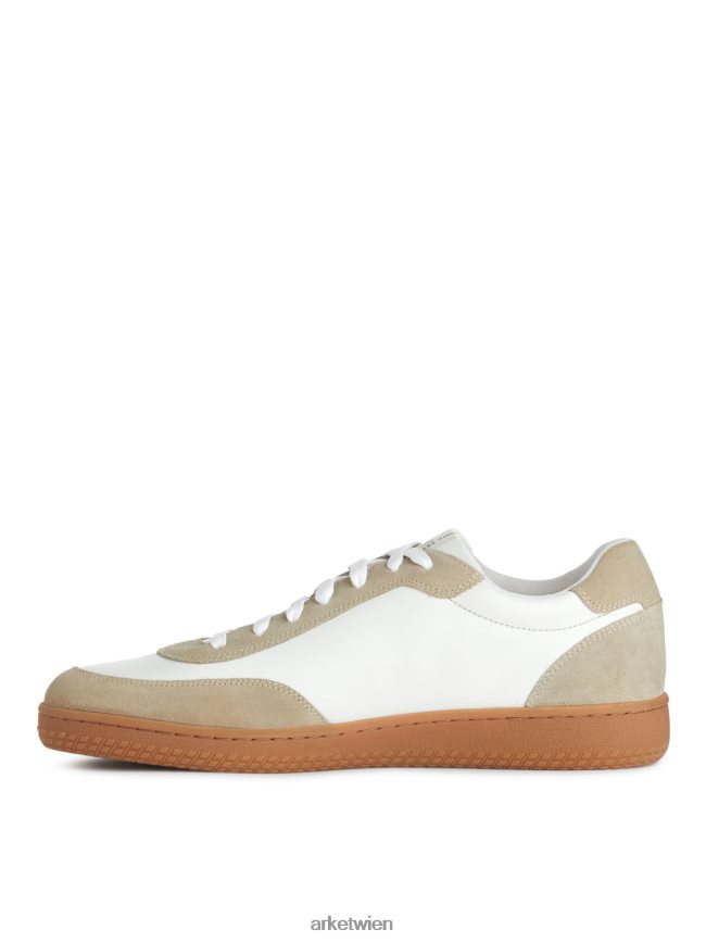 ARKET Lederturnschuhe weiß/beige Männer 8RF08T1254 Schuhwerk