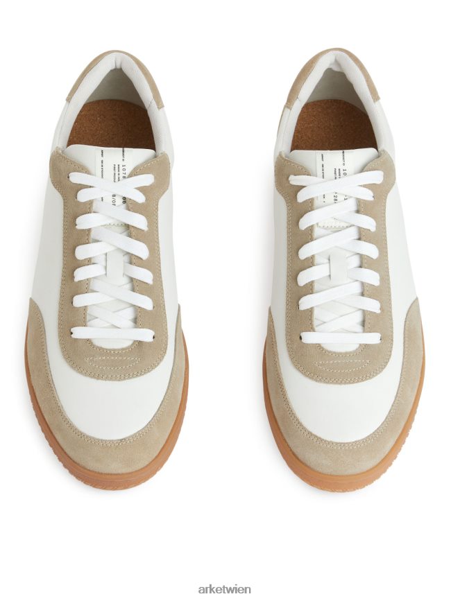 ARKET Lederturnschuhe weiß/beige Männer 8RF08T1254 Schuhwerk