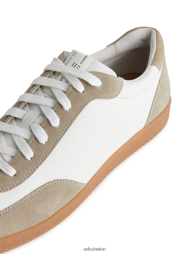 ARKET Lederturnschuhe weiß/beige Männer 8RF08T1254 Schuhwerk