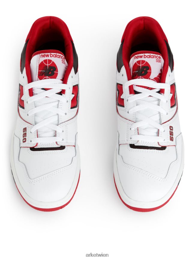 ARKET New Balance 550 Trainer weiß/rot/schwarz Männer 8RF08T1267 Schuhwerk