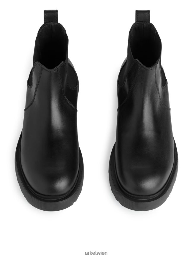 ARKET Lederstiefel Schwarz Männer 8RF08T1278 Schuhwerk