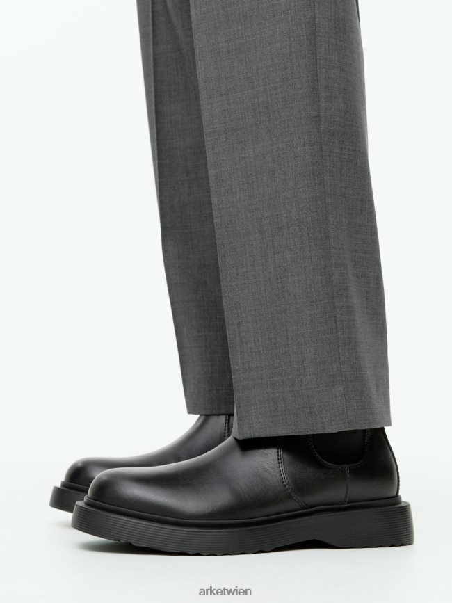 ARKET Lederstiefel Schwarz Männer 8RF08T1278 Schuhwerk
