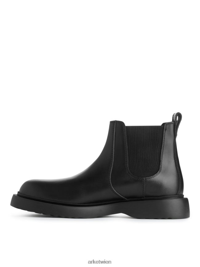 ARKET Lederstiefel Schwarz Männer 8RF08T1278 Schuhwerk