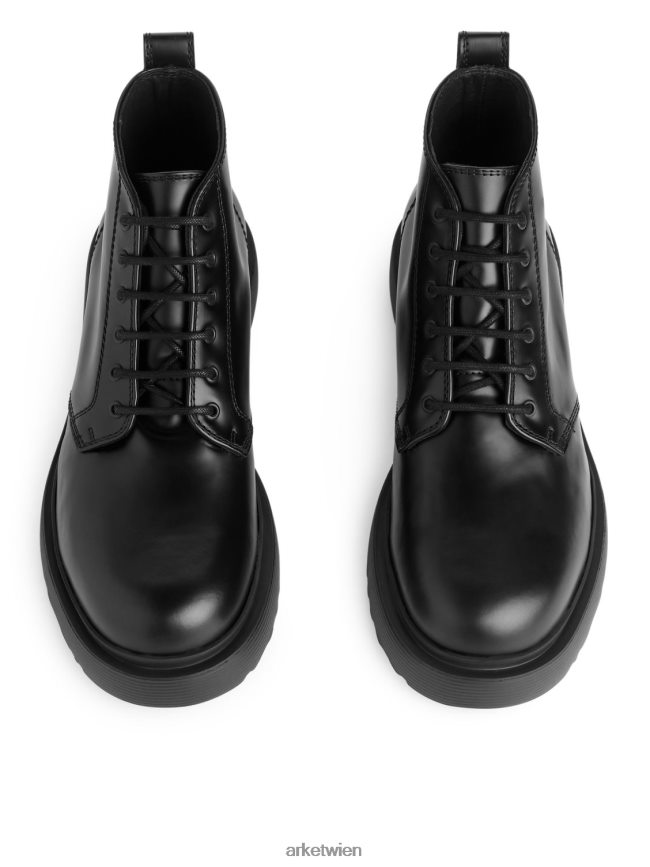 ARKET Schnürstiefel aus Leder Schwarz Männer 8RF08T1277 Schuhwerk
