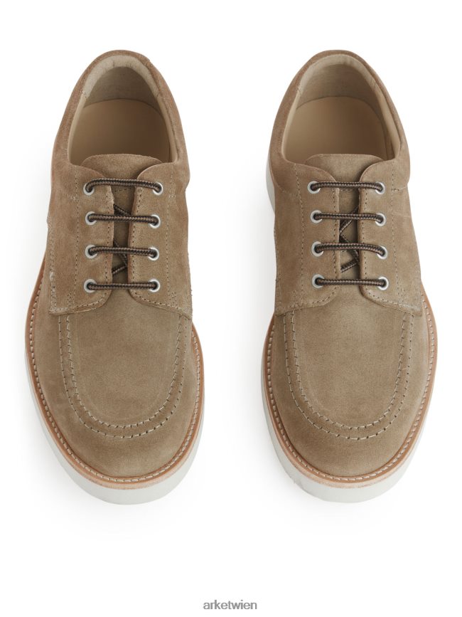 ARKET Derby-Schuhe aus Wildleder und Vibram Beige Männer 8RF08T1274 Schuhwerk