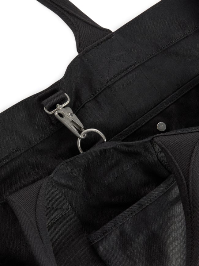 ARKET Canvas-Einkaufstasche mit mehreren Taschen Schwarz unisex 8RF08T749 Taschen