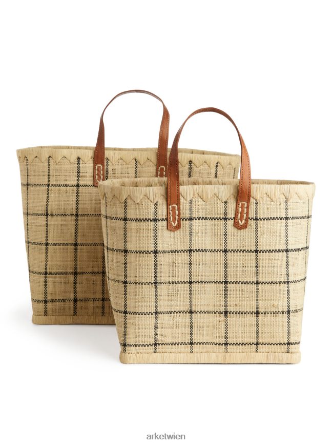 ARKET Eine kleine Basttasche von World of Craft beige/schwarz unisex 8RF08T757 Taschen