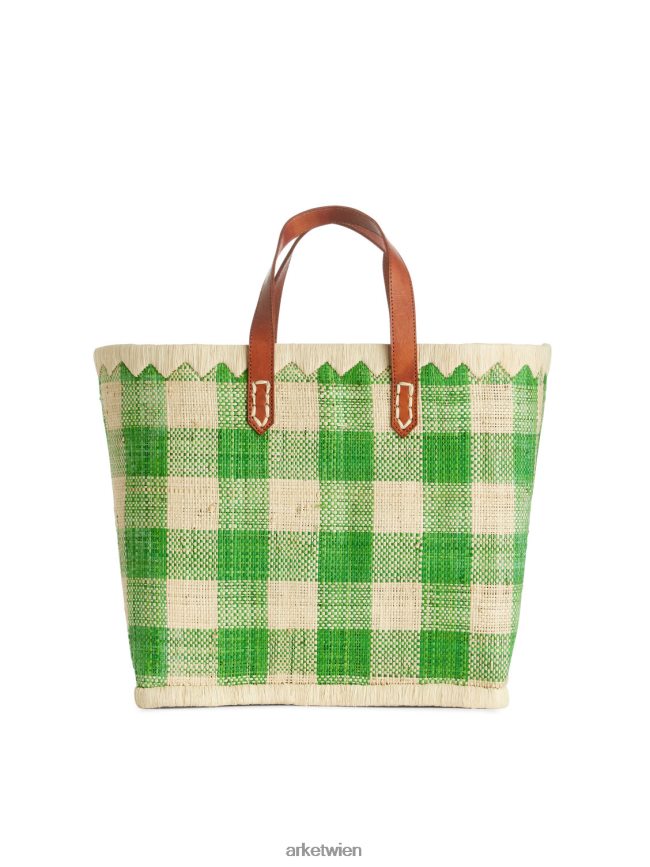 ARKET Eine kleine Basttasche von World of Craft grün/beige unisex 8RF08T752 Taschen