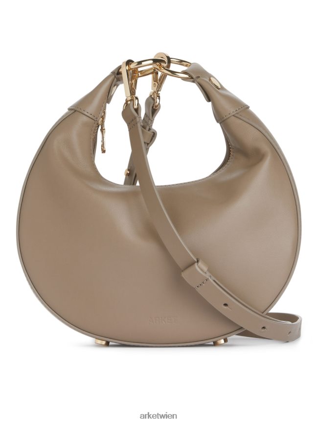 ARKET Halbmond-Ledertasche Beige unisex 8RF08T758 Taschen