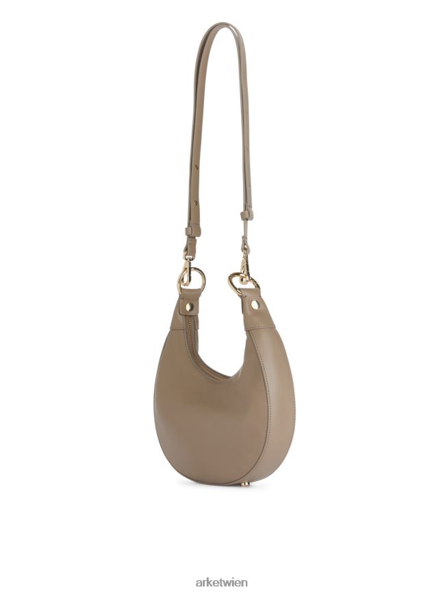 ARKET Halbmond-Ledertasche Beige unisex 8RF08T758 Taschen