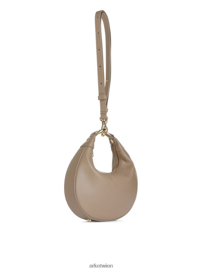 ARKET Halbmond-Ledertasche Beige unisex 8RF08T758 Taschen