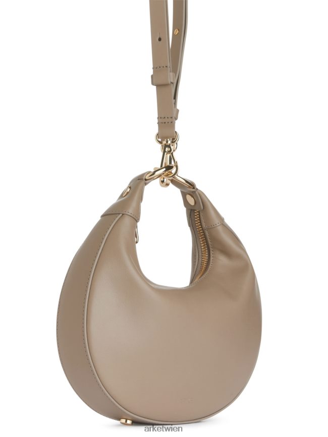 ARKET Halbmond-Ledertasche Beige unisex 8RF08T758 Taschen