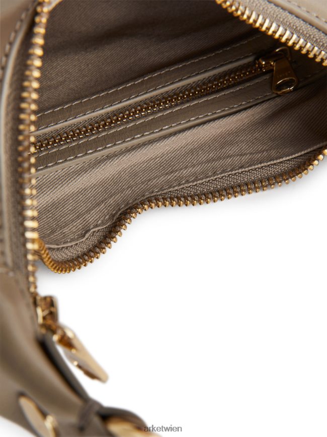 ARKET Halbmond-Ledertasche Beige unisex 8RF08T758 Taschen