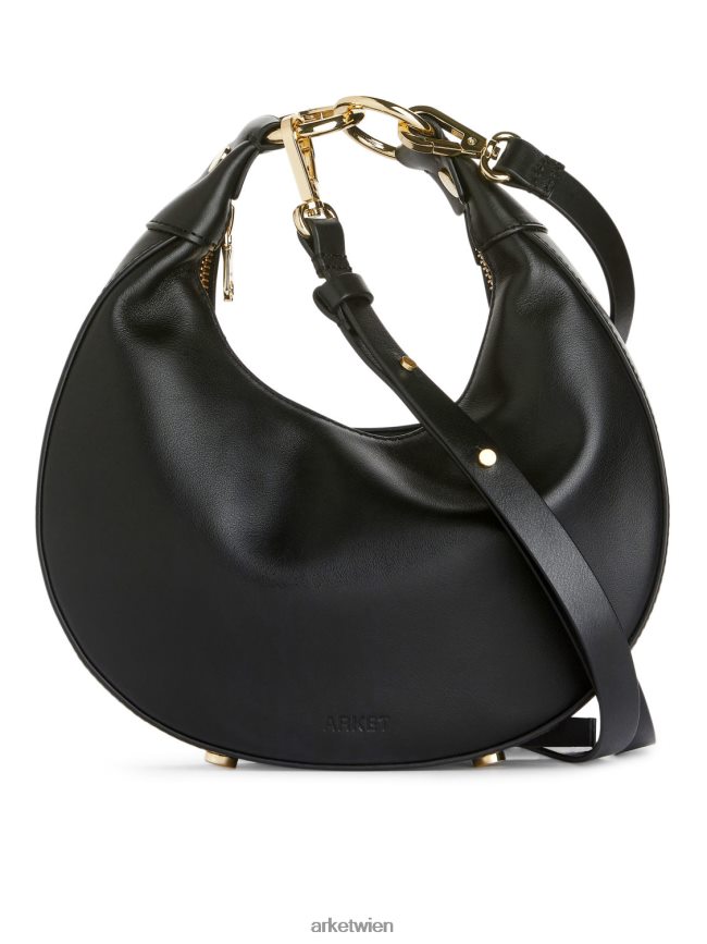 ARKET Halbmond-Ledertasche Schwarz unisex 8RF08T759 Taschen