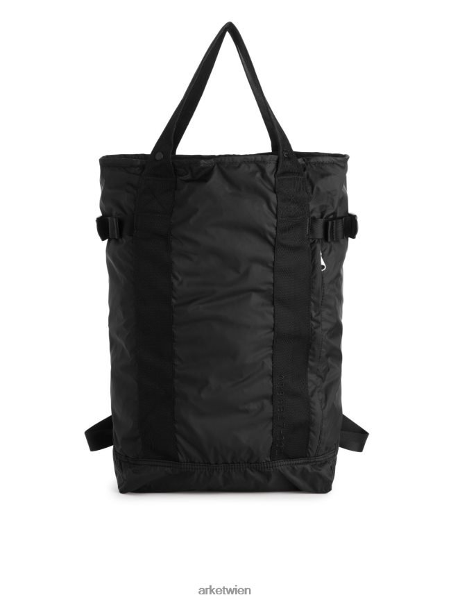 ARKET Packbarer 2-Wege-Rucksack Schwarz unisex 8RF08T1289 Taschen