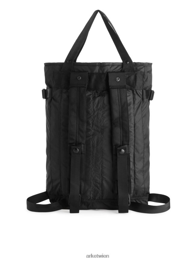 ARKET Packbarer 2-Wege-Rucksack Schwarz unisex 8RF08T1289 Taschen