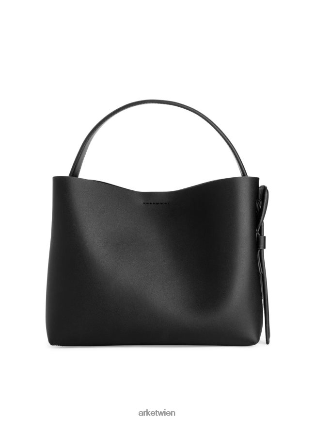 ARKET Umhängetasche aus Leder Schwarz unisex 8RF08T745 Taschen
