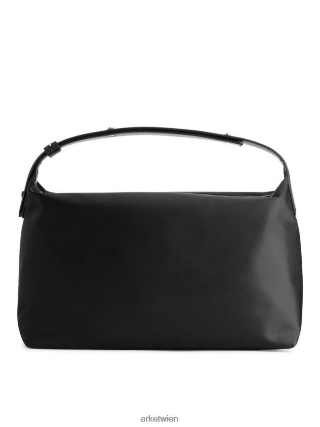 ARKET Umhängetasche aus Leder mit Details Schwarz unisex 8RF08T754 Taschen