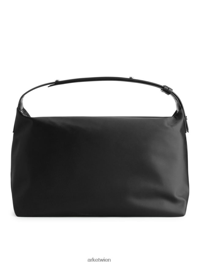 ARKET Umhängetasche aus Leder mit Details Schwarz unisex 8RF08T754 Taschen