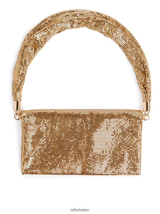 ARKET Umhängetasche aus Metall Gold unisex 8RF08T770 Taschen