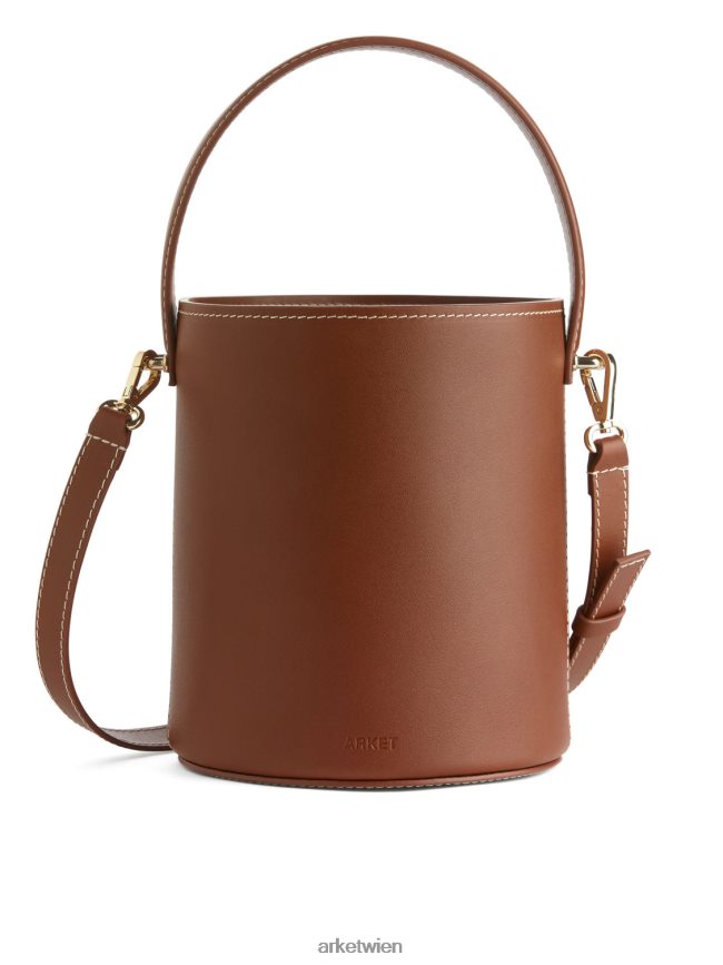 ARKET kleine Beuteltasche aus Leder braun unisex 8RF08T768 Taschen